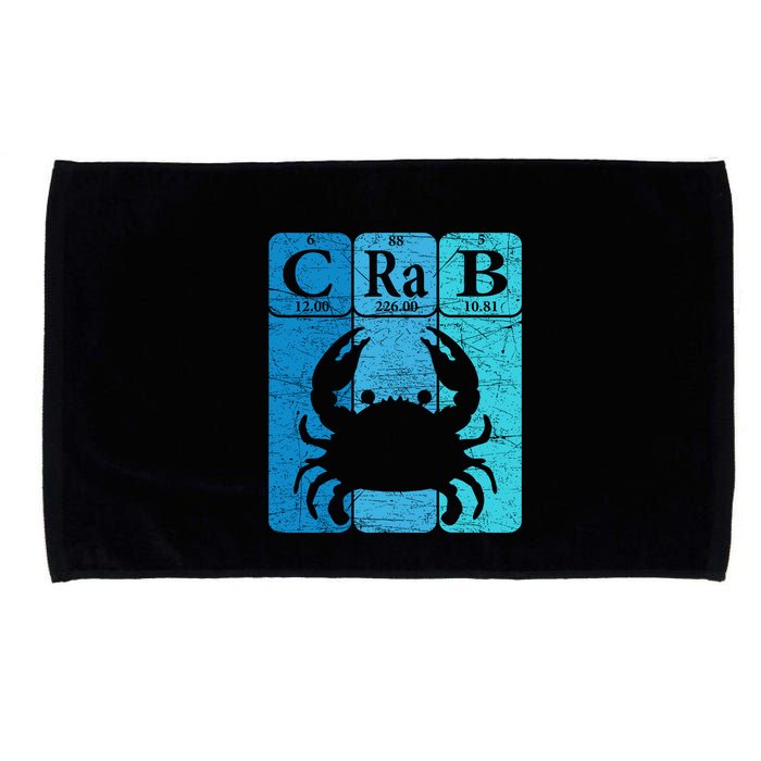 Crab Periodic Table Elements Seafood Crabbing Retro Crabber Microfiber Hand Towel