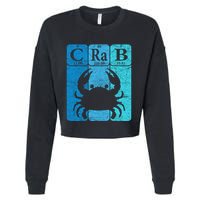 Crab Periodic Table Elements Seafood Crabbing Retro Crabber Cropped Pullover Crew