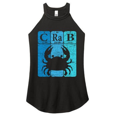 Crab Periodic Table Elements Seafood Crabbing Retro Crabber Women's Perfect Tri Rocker Tank