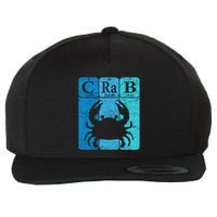 Crab Periodic Table Elements Seafood Crabbing Retro Crabber Wool Snapback Cap