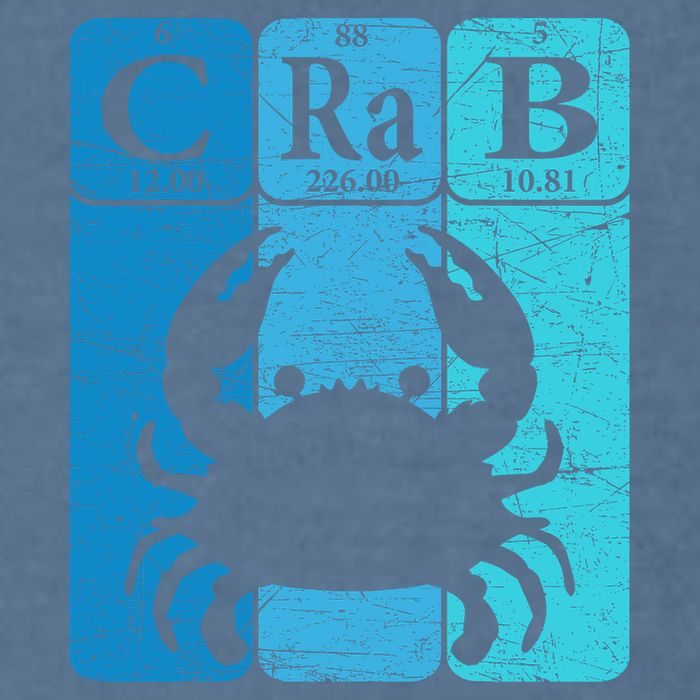 Crab Periodic Table Elements Seafood Crabbing Retro Crabber Garment-Dyed Sweatshirt