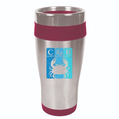 Crab Periodic Table Elements Seafood Crabbing Retro Crabber 16oz Travel Tumbler