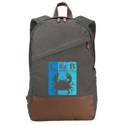 Crab Periodic Table Elements Seafood Crabbing Retro Crabber Cotton Canvas Backpack