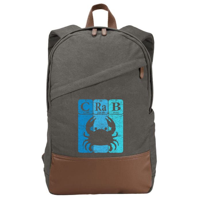 Crab Periodic Table Elements Seafood Crabbing Retro Crabber Cotton Canvas Backpack