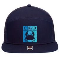 Crab Periodic Table Elements Seafood Crabbing Retro Crabber 7 Panel Mesh Trucker Snapback Hat