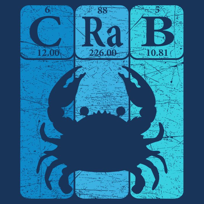 Crab Periodic Table Elements Seafood Crabbing Retro Crabber 7 Panel Mesh Trucker Snapback Hat