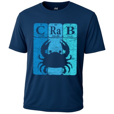 Crab Periodic Table Elements Seafood Crabbing Retro Crabber Performance Shirt