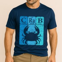 Crab Periodic Table Elements Seafood Crabbing Retro Crabber Performance Shirt
