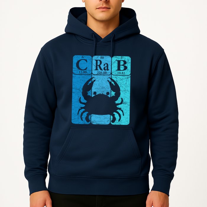 Crab Periodic Table Elements Seafood Crabbing Retro Crabber Hoodie