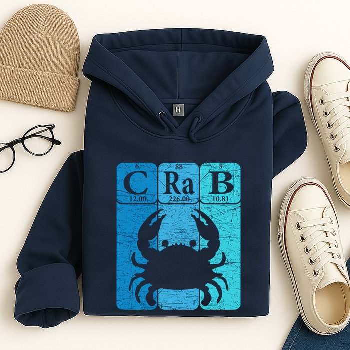 Crab Periodic Table Elements Seafood Crabbing Retro Crabber Hoodie