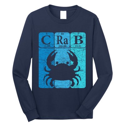 Crab Periodic Table Elements Seafood Crabbing Retro Crabber Long Sleeve Shirt