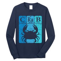 Crab Periodic Table Elements Seafood Crabbing Retro Crabber Long Sleeve Shirt