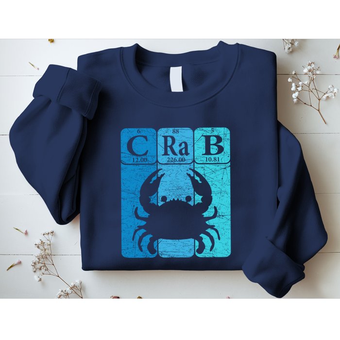 Crab Periodic Table Elements Seafood Crabbing Retro Crabber Sweatshirt