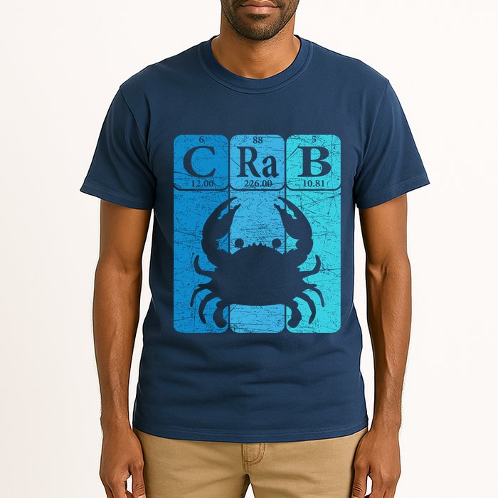 Crab Periodic Table Elements Seafood Crabbing Retro Crabber Tall T-Shirt
