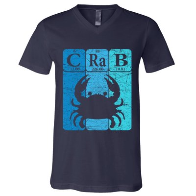 Crab Periodic Table Elements Seafood Crabbing Retro Crabber V-Neck T-Shirt