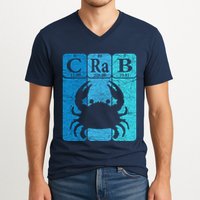 Crab Periodic Table Elements Seafood Crabbing Retro Crabber V-Neck T-Shirt