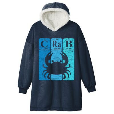 Crab Periodic Table Elements Seafood Crabbing Retro Crabber Hooded Wearable Blanket