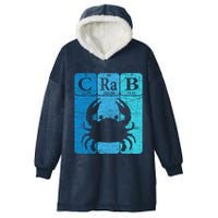 Crab Periodic Table Elements Seafood Crabbing Retro Crabber Hooded Wearable Blanket