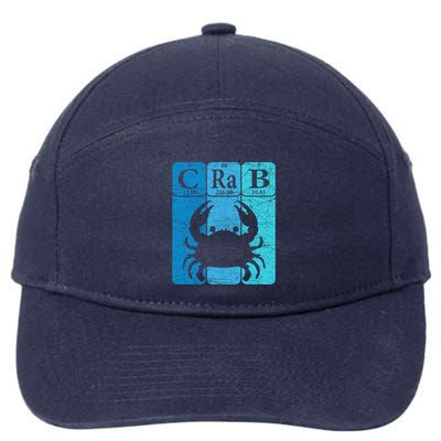 Crab Periodic Table Elements Seafood Crabbing Retro Crabber 7-Panel Snapback Hat