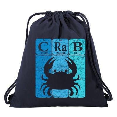 Crab Periodic Table Elements Seafood Crabbing Retro Crabber Drawstring Bag