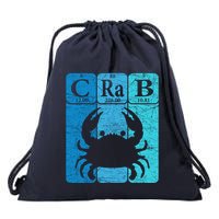 Crab Periodic Table Elements Seafood Crabbing Retro Crabber Drawstring Bag