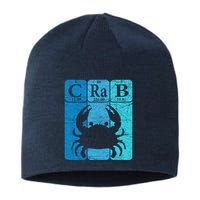 Crab Periodic Table Elements Seafood Crabbing Retro Crabber Sustainable Beanie