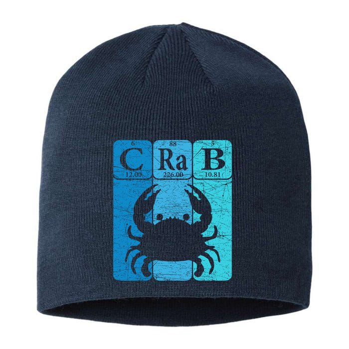Crab Periodic Table Elements Seafood Crabbing Retro Crabber Sustainable Beanie
