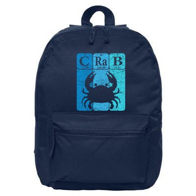 Crab Periodic Table Elements Seafood Crabbing Retro Crabber 16 in Basic Backpack
