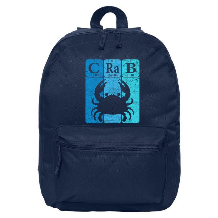 Crab Periodic Table Elements Seafood Crabbing Retro Crabber 16 in Basic Backpack