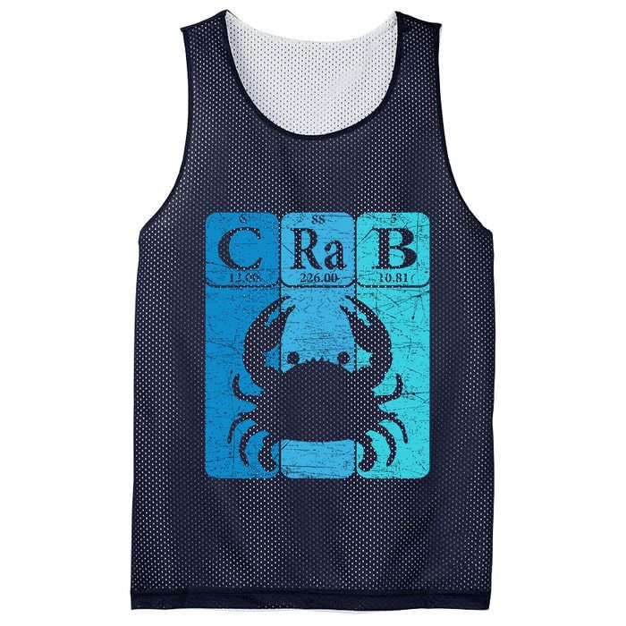 Crab Periodic Table Elements Seafood Crabbing Retro Crabber Mesh Reversible Basketball Jersey Tank