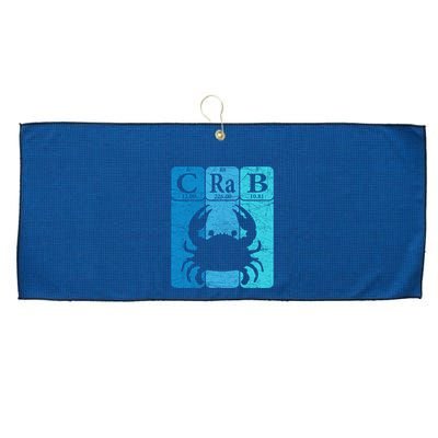 Crab Periodic Table Elements Seafood Crabbing Retro Crabber Large Microfiber Waffle Golf Towel