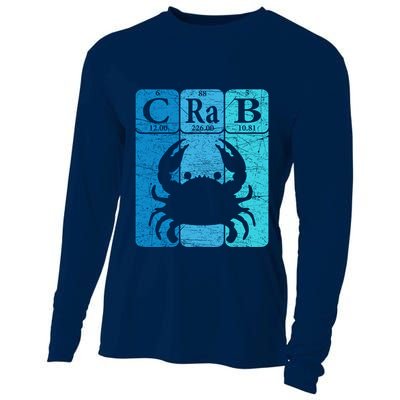 Crab Periodic Table Elements Seafood Crabbing Retro Crabber Cooling Performance Long Sleeve Crew