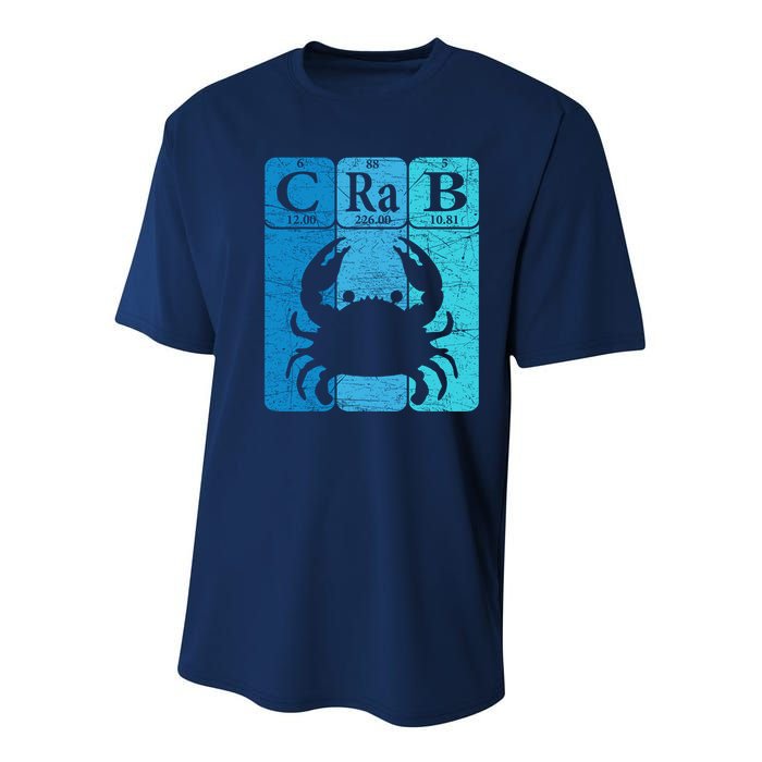 Crab Periodic Table Elements Seafood Crabbing Retro Crabber Youth Performance Sprint T-Shirt