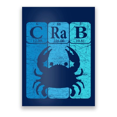 Crab Periodic Table Elements Seafood Crabbing Retro Crabber Poster