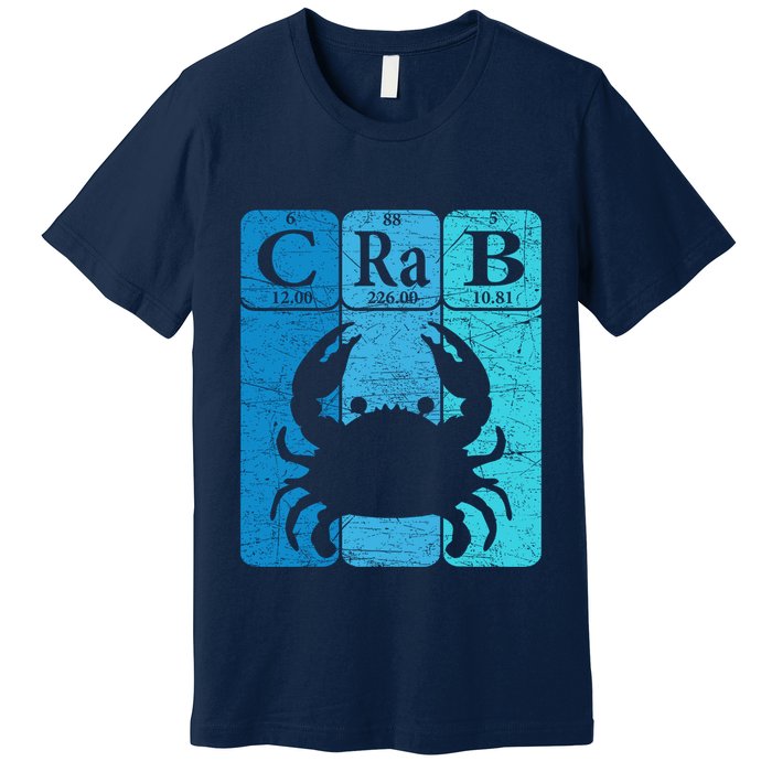 Crab Periodic Table Elements Seafood Crabbing Retro Crabber Premium T-Shirt