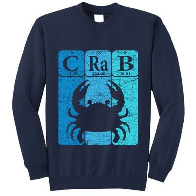 Crab Periodic Table Elements Seafood Crabbing Retro Crabber Tall Sweatshirt
