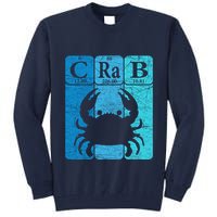 Crab Periodic Table Elements Seafood Crabbing Retro Crabber Tall Sweatshirt