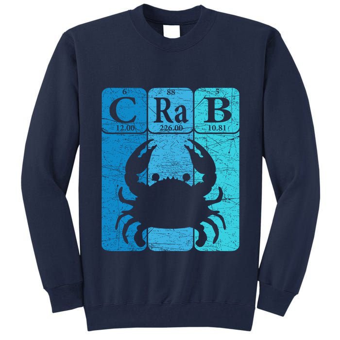 Crab Periodic Table Elements Seafood Crabbing Retro Crabber Tall Sweatshirt