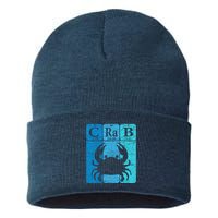 Crab Periodic Table Elements Seafood Crabbing Retro Crabber Sustainable Knit Beanie