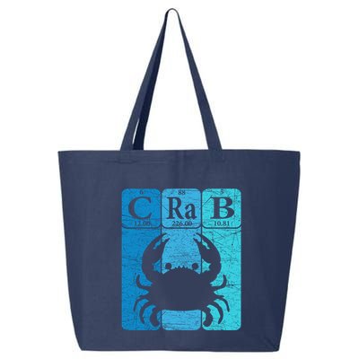 Crab Periodic Table Elements Seafood Crabbing Retro Crabber 25L Jumbo Tote