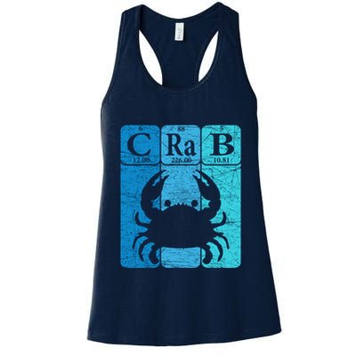 Crab Periodic Table Elements Seafood Crabbing Retro Crabber Womens Tank Top