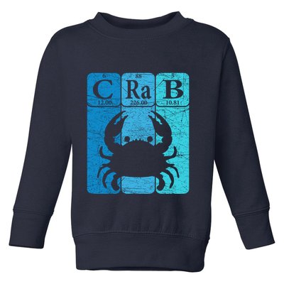 Crab Periodic Table Elements Seafood Crabbing Retro Crabber Toddler Sweatshirt