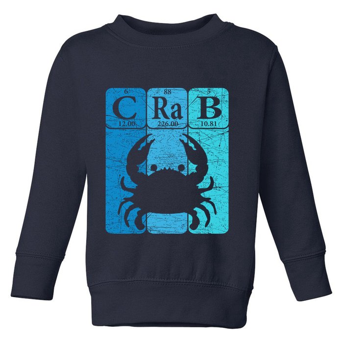 Crab Periodic Table Elements Seafood Crabbing Retro Crabber Toddler Sweatshirt
