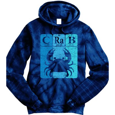 Crab Periodic Table Elements Seafood Crabbing Retro Crabber Tie Dye Hoodie