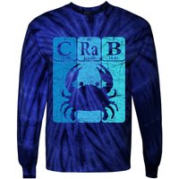 Crab Periodic Table Elements Seafood Crabbing Retro Crabber Tie-Dye Long Sleeve Shirt