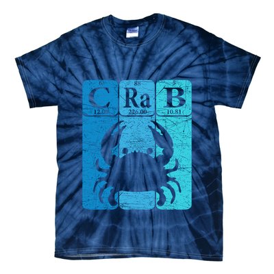 Crab Periodic Table Elements Seafood Crabbing Retro Crabber Tie-Dye T-Shirt
