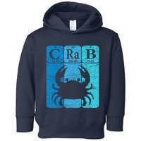 Crab Periodic Table Elements Seafood Crabbing Retro Crabber Toddler Hoodie