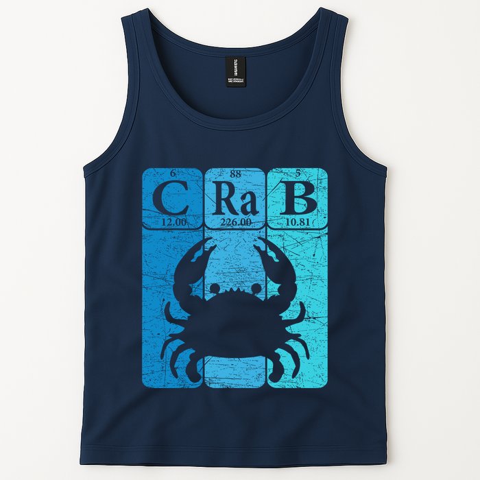 Crab Periodic Table Elements Seafood Crabbing Retro Crabber Tank Top