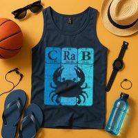 Crab Periodic Table Elements Seafood Crabbing Retro Crabber Tank Top