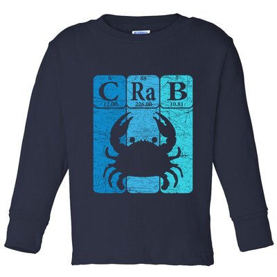 Crab Periodic Table Elements Seafood Crabbing Retro Crabber Toddler Long Sleeve Shirt